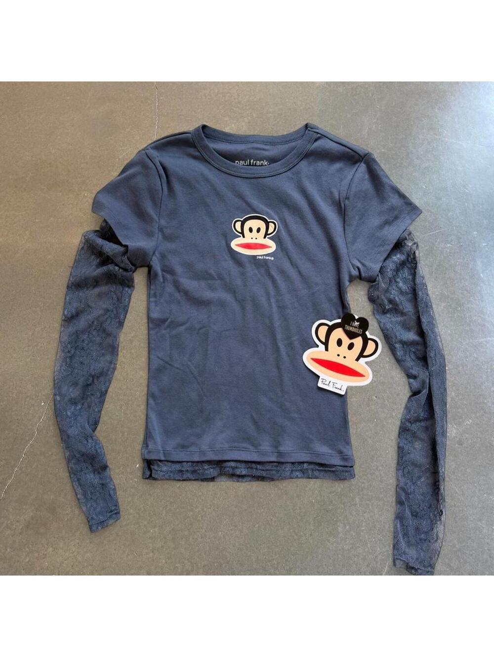Paul Frank Lace Layered Baby Tee | Women’s Size Small